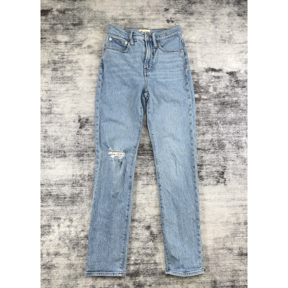 Madewell The Perfect Vintage Jean Light Wash Distressed High Rise Straight 25
